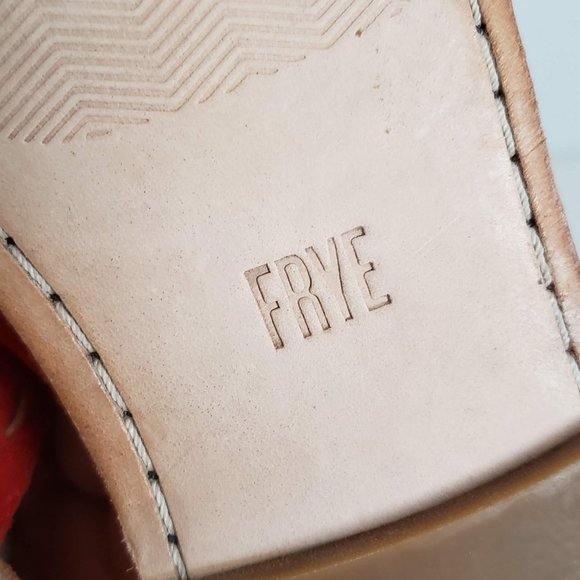 New FRYE Avery 5.5 - 6 Leather Suede Sandals Flat Slide Slip-on Contrast Stitch - Picture 2 of 13